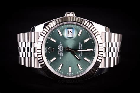 rolex datejust mint green